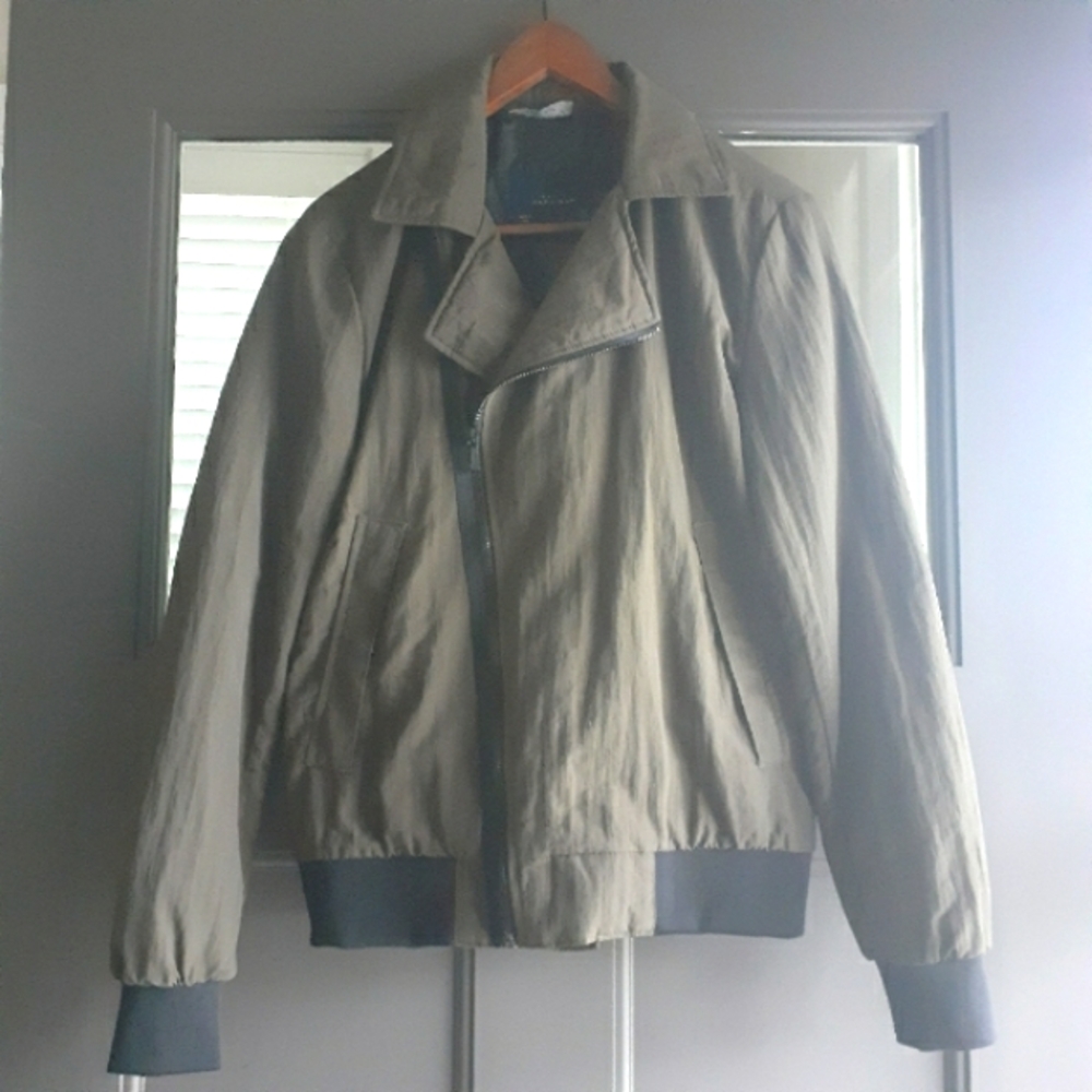 Zara Man Basic Jacket Coat Size S Asymmetrical Brown Neutral Minimalist Normcore